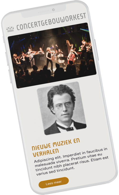 Mobile phone with Concertgebouw Orchestra newsletter