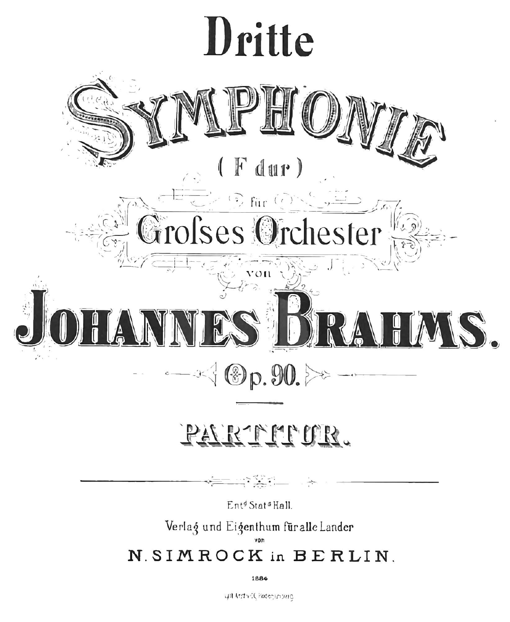 Voorblad partituur Brahms Vierde symfonie