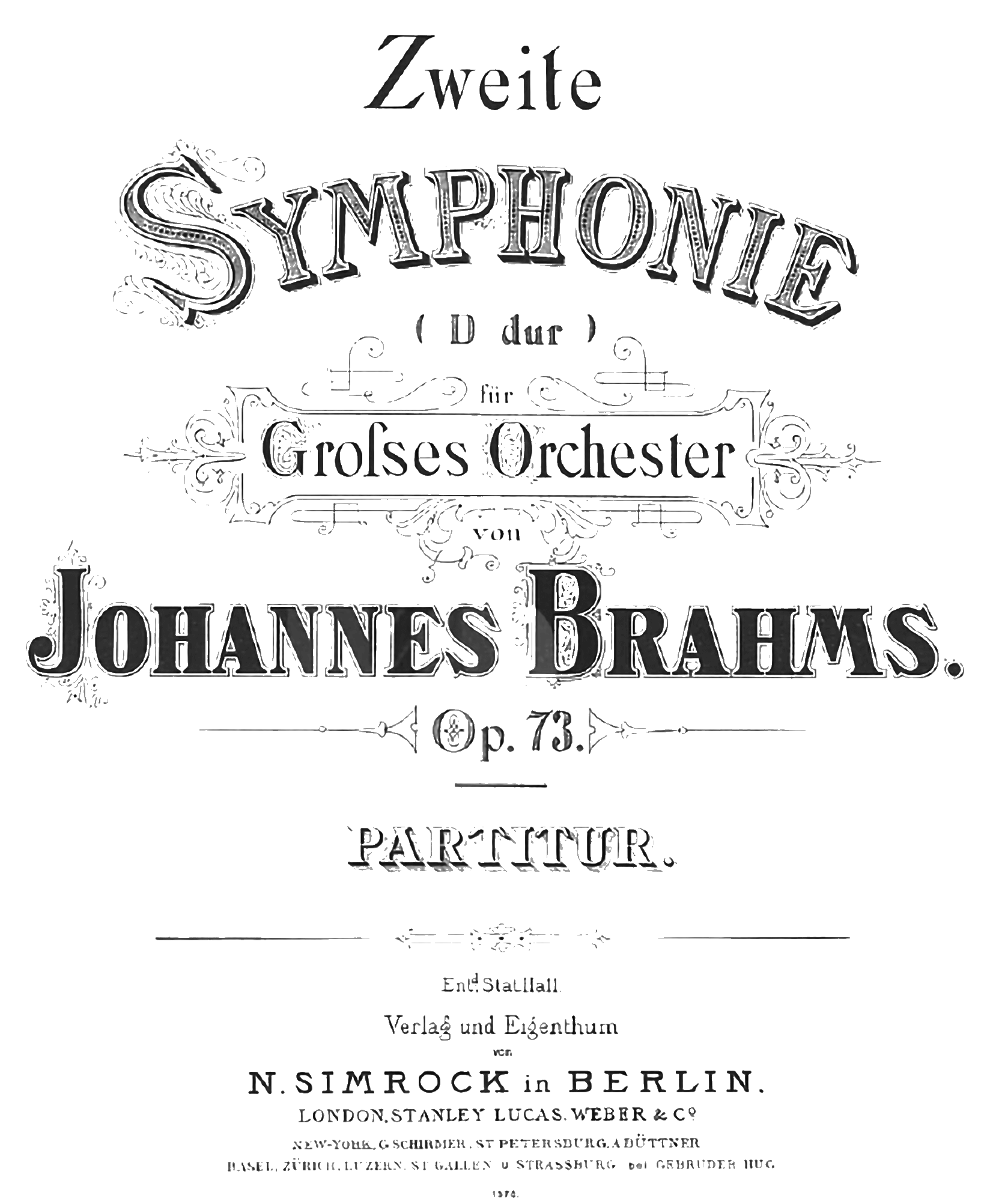 Voorblad partituur Brahms Vierde symfonie