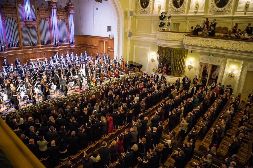 Mariss Jansons en het Concertgebouworkest in Moskou tijdens de wereldtournee 2013
